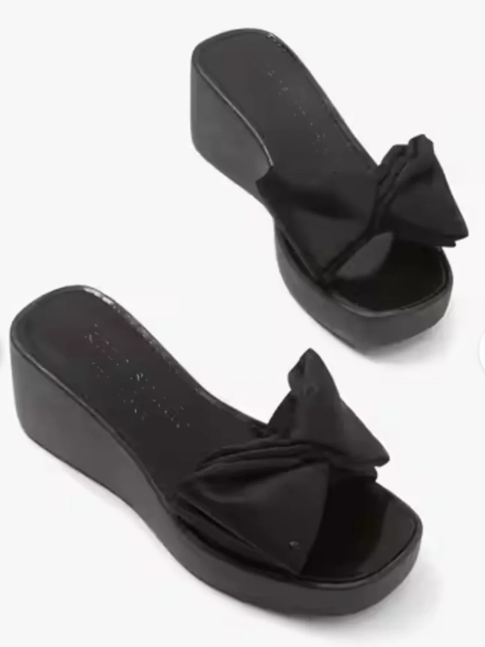 Kate Spade Bikini Bow Platform Sandals, black, size 8